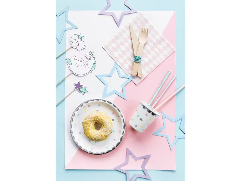 Partydeco Einwegteller Einhorn/Sterne 6 Stück