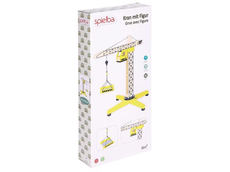 Spielba Holzspielwaren Kran mit Figur