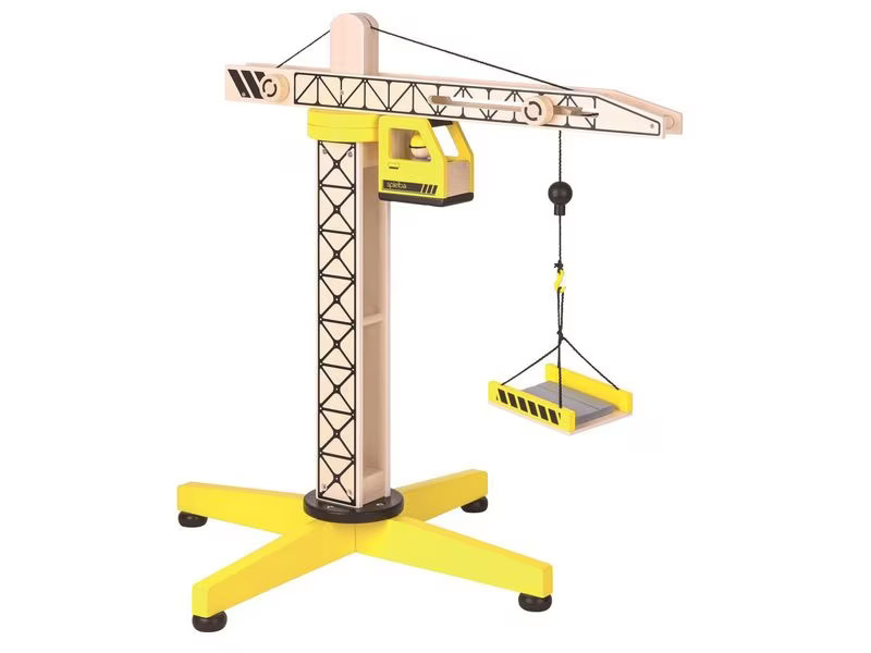 Spielba Holzspielwaren Kran mit Figur