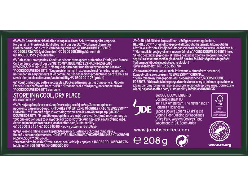 Jacobs Kaffeekapseln Lungo 8 Intenso 5 x 40 Stück