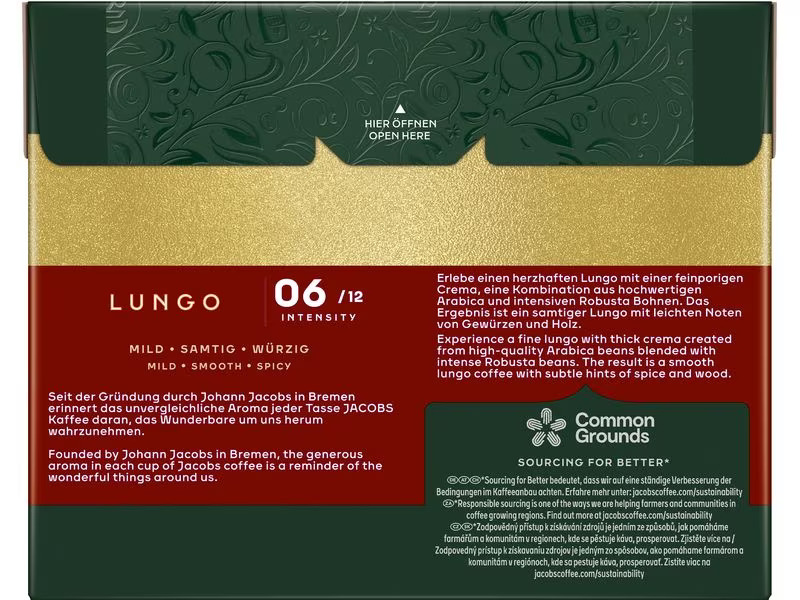 Jacobs Kaffeekapseln Lungo 6 Classico 5 x 40 Stück