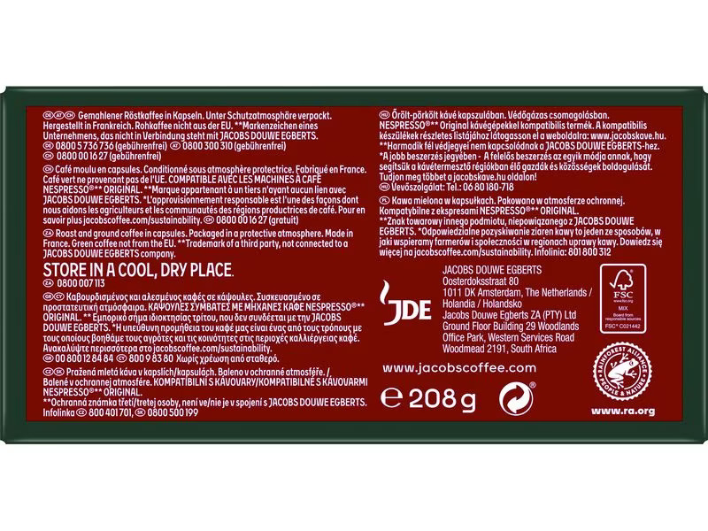 Jacobs Kaffeekapseln Lungo 6 Classico 5 x 40 Stück