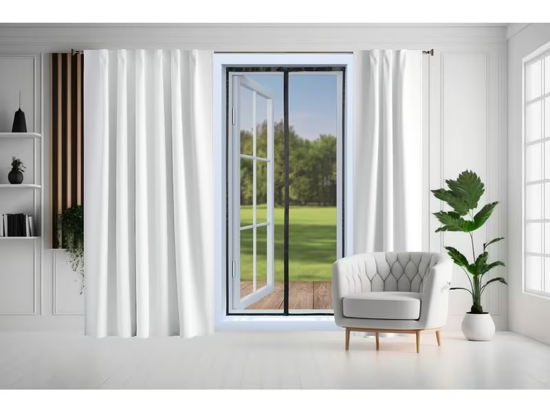 EASYmaxx Tür-Moskitonetz Strong Click, 100 x 210 cm, schwarz