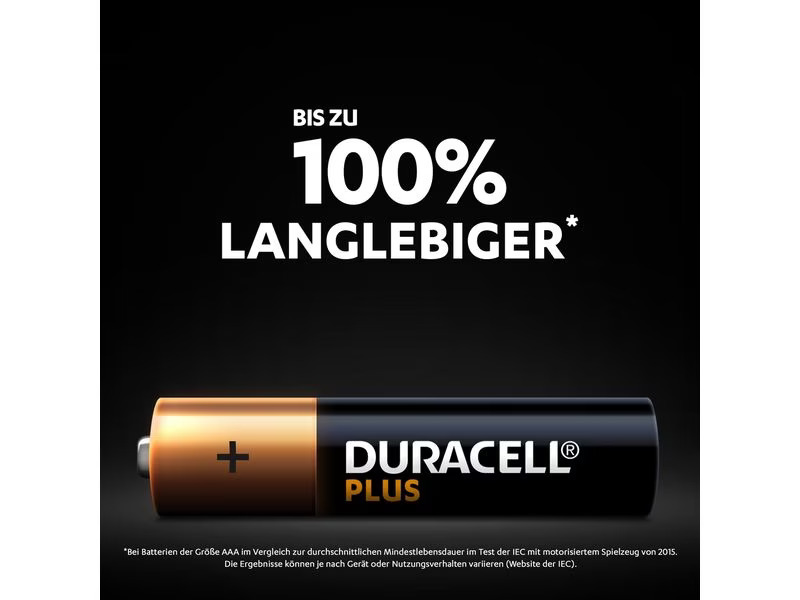 Duracell Batterie Plus Power AAA/LR03 K4 4 Stück