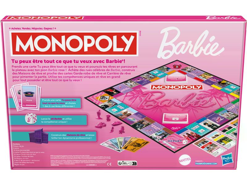 Hasbro Gaming Familienspiel Monopoly Barbie -FR-