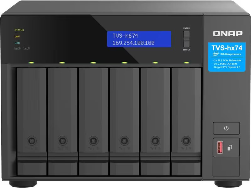 QNAP NAS TVS-h674-i3-16G 6-bay