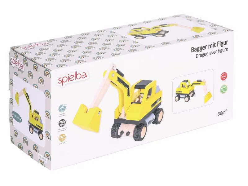Spielba Holzspielwaren Bagger mit Figur