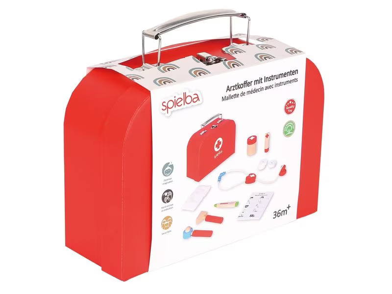 Spielba Holzspielwaren Arztkoffer mit Instrumenten