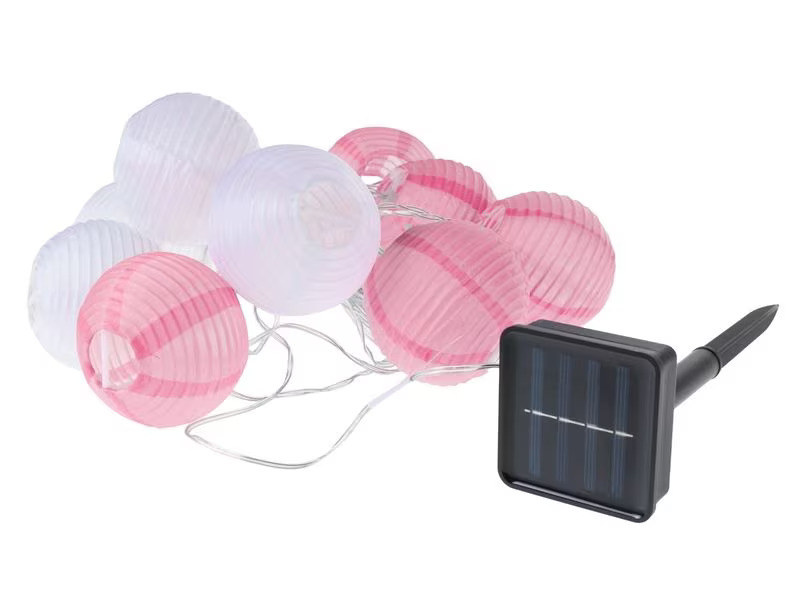 COCON Lichterkette LED Solar, Pink/Weiss, 3.7 m
