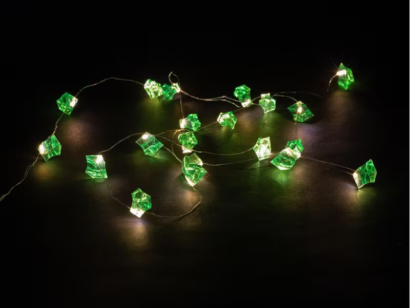 COCON Lichterkette LED Glitzersteine, Grün, 1.9 m