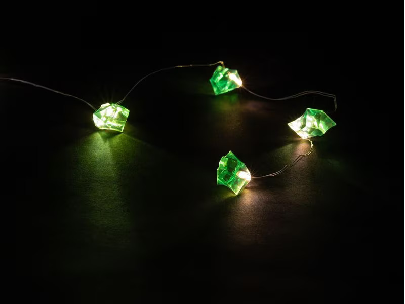 COCON Lichterkette LED Glitzersteine, Grün, 1.9 m