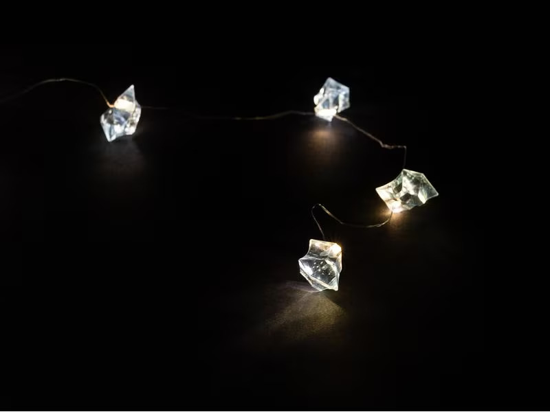 COCON Lichterkette LED Glitzersteine, Blau, 1.9 m
