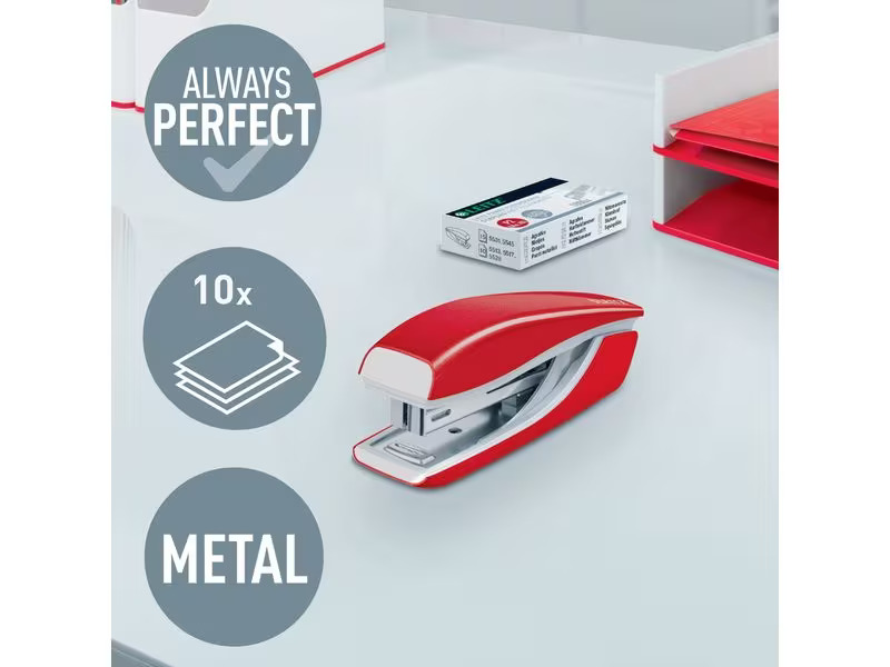Leitz Heftgerät NeXXt WOW Mini 10 Seiten, Rot