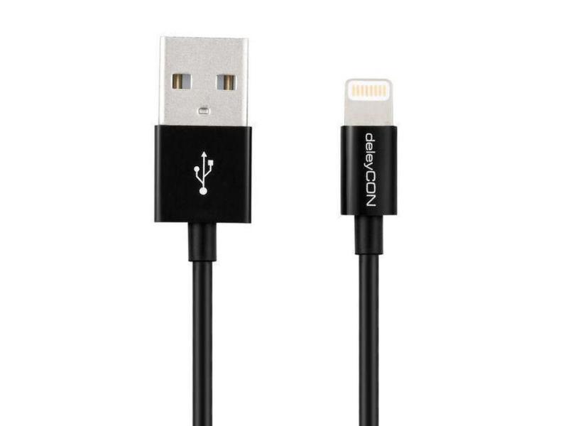 deleyCON USB 2.0-Kabel USB A - Lightning 1 m