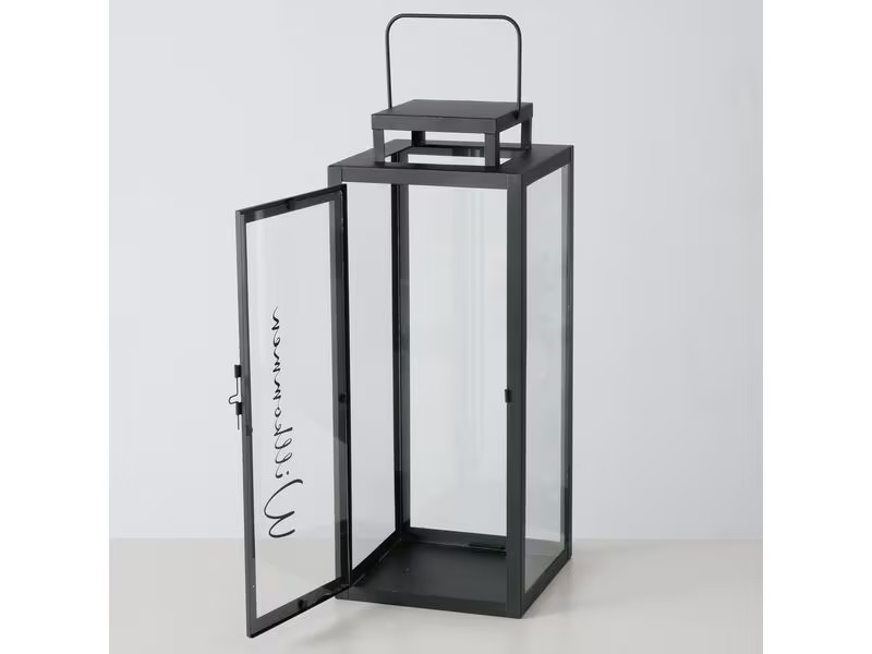 Boltze Laterne Berlin 2-teilig, 40 cm/50 cm, Schwarz