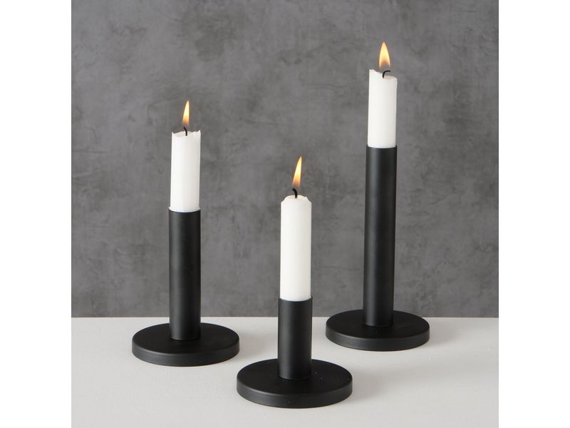 Boltze Kerzenhalter Malko 3-teilig, Schwarz