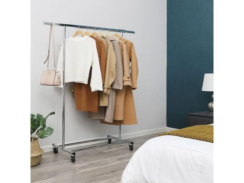 Songmics Garderobenständer Verchromt 160 cm, Silber