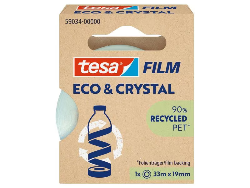 tesa Klebeband Eco &amp; Crystal 19 mm x 33 m, 1 Rolle