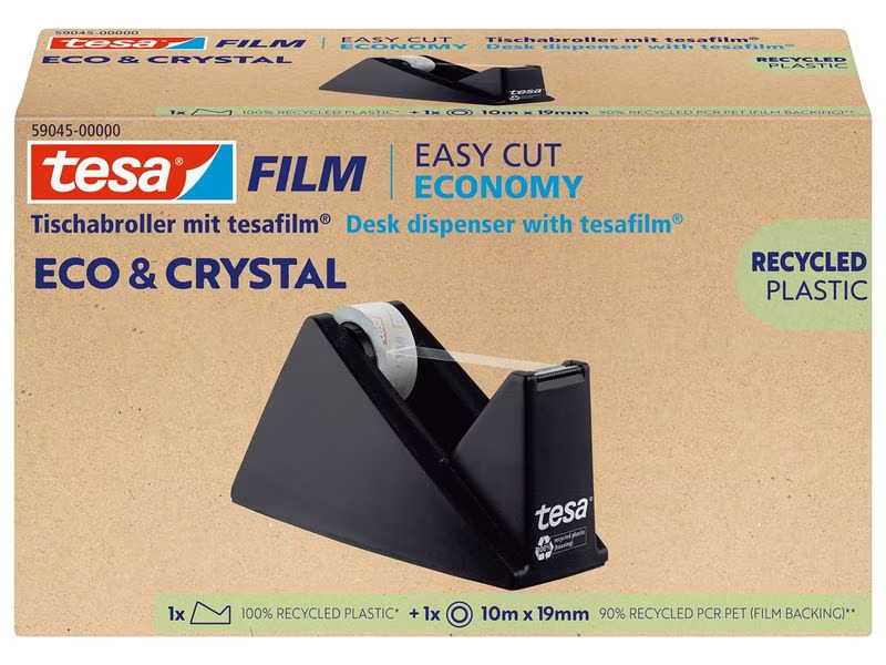 tesa Abroller Easy Cut Economy mit Klebeband Eco &amp; Crystal