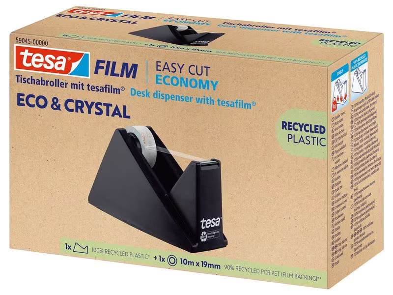 tesa Abroller Easy Cut Economy mit Klebeband Eco &amp; Crystal