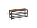 VASAGLE Schuhregal 100 cm x 30 cm, Braun/Schwarz