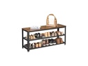 VASAGLE Schuhregal 100 cm x 30 cm, Braun/Schwarz