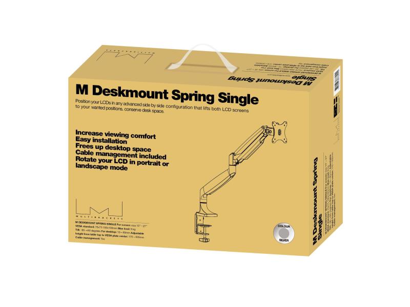 Multibrackets Tischhalterung Gas Spring Single bis 9 kg – Silber