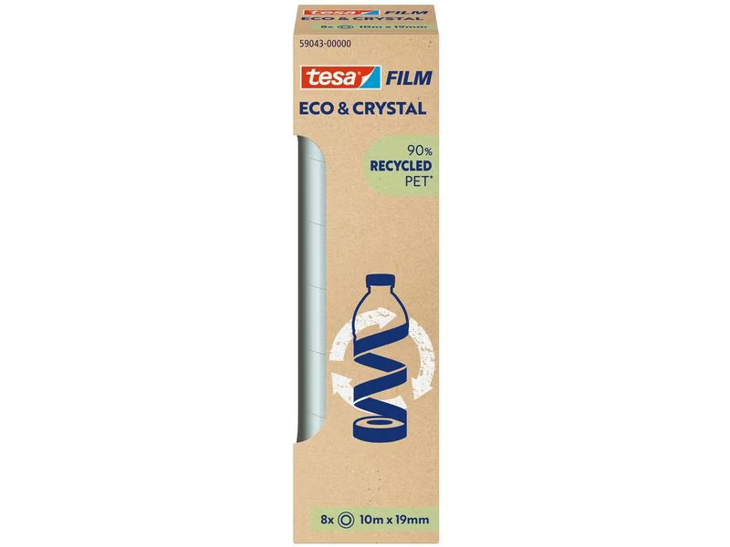 tesa Klebeband Eco &amp; Crystal 19 mm x 10 m, 8 Rollen