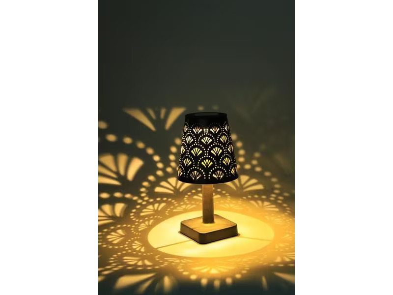 Dameco Tischleuchte LED Solar, 24.5 cm, Schwarz