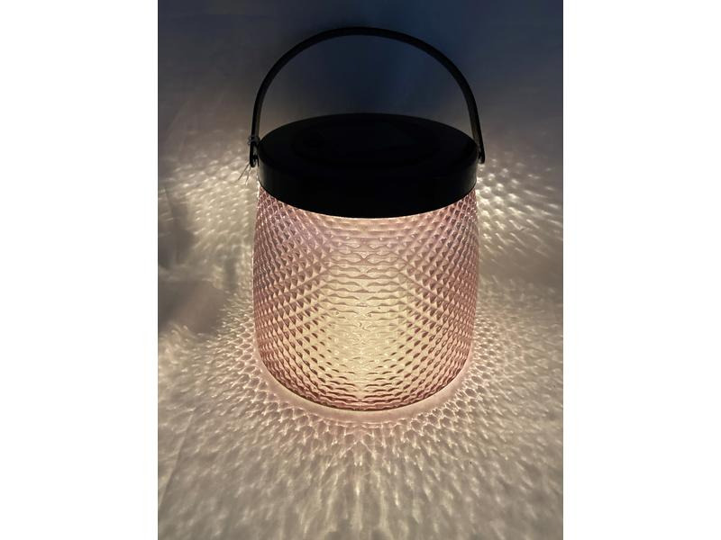 Dameco Laterne LED Solar, 15.2 cm, Pink