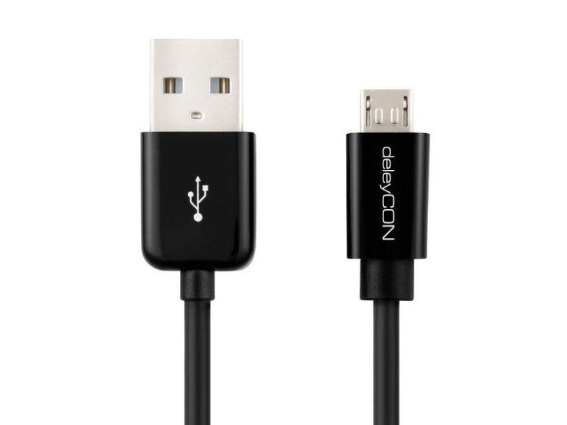 deleyCON USB 2.0-Kabel USB A - Micro-USB B 0.5 m