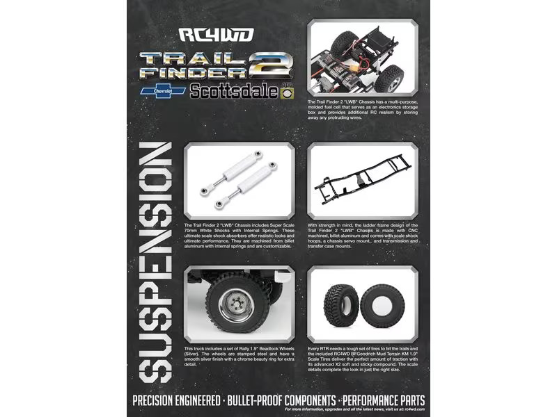 RC4WD Scale Crawler Trail Finder 2 LWB Chevy K10 Schwarz RTR, 1:10