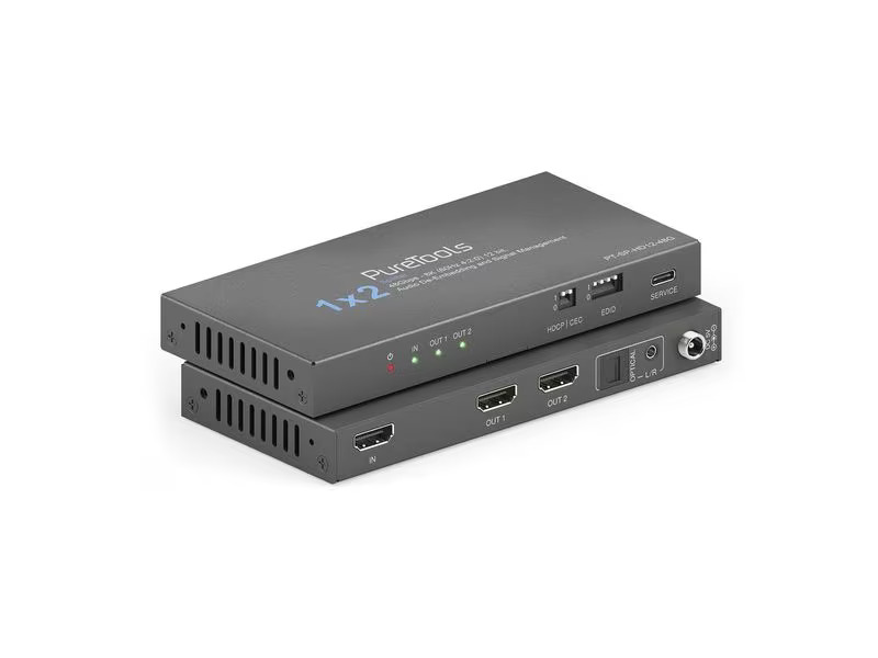 PureTools Splitter PT-SP-HD12-48G 1 x 2 HDMI 2.1 - 48Gbps - 8K
