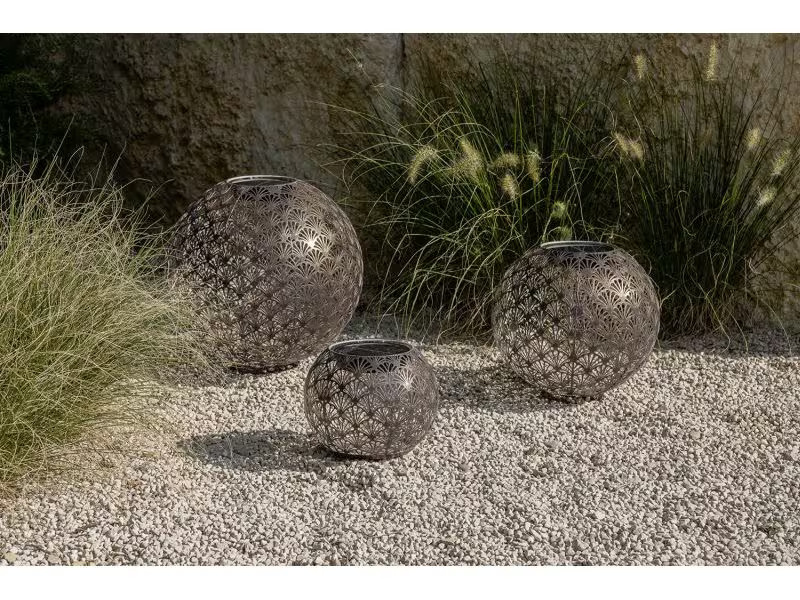 STT Windlicht Solar Antic Globe Santana Ø 22 cm, Anthrazit