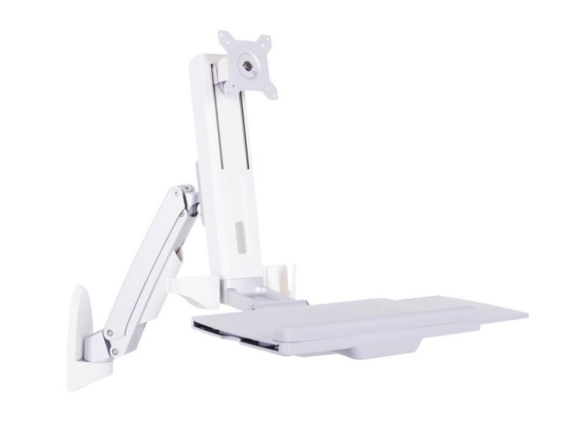 Multibrackets Tischhalterung Workstation Arm Single bis 8 kg – Weiss