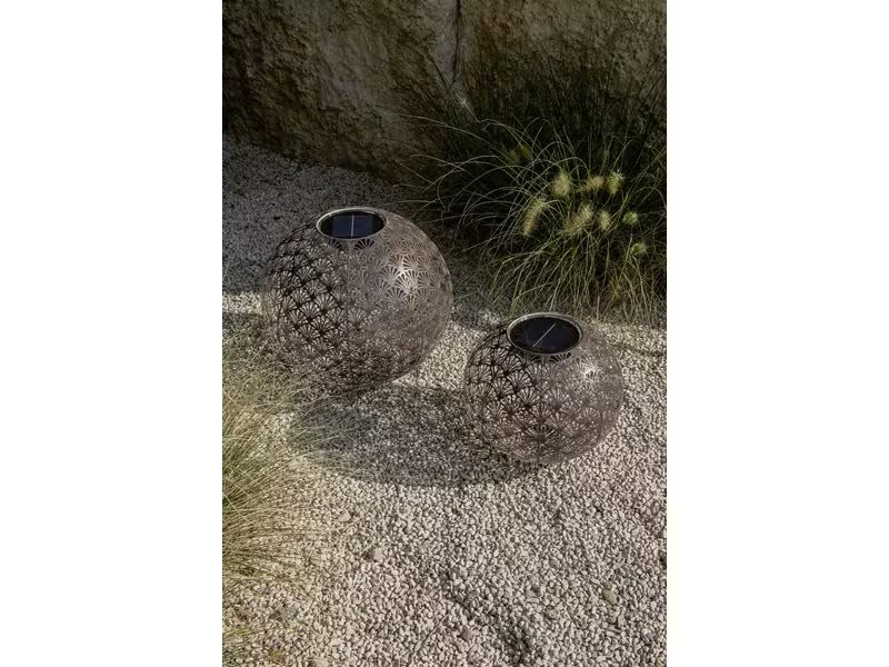 STT Windlicht Solar Antic Ball Santana Ø 30 cm, Anthrazit