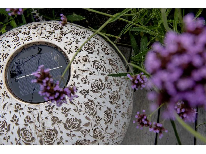 STT Windlicht Solar Antic Ball Baccara Ø 30 cm, White