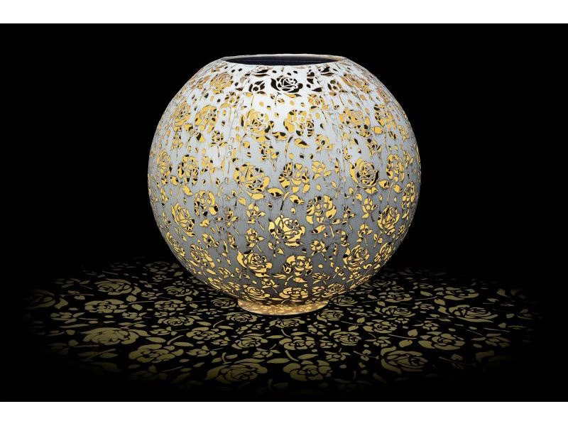 STT Windlicht Solar Antic Ball Baccara Ø 30 cm, White