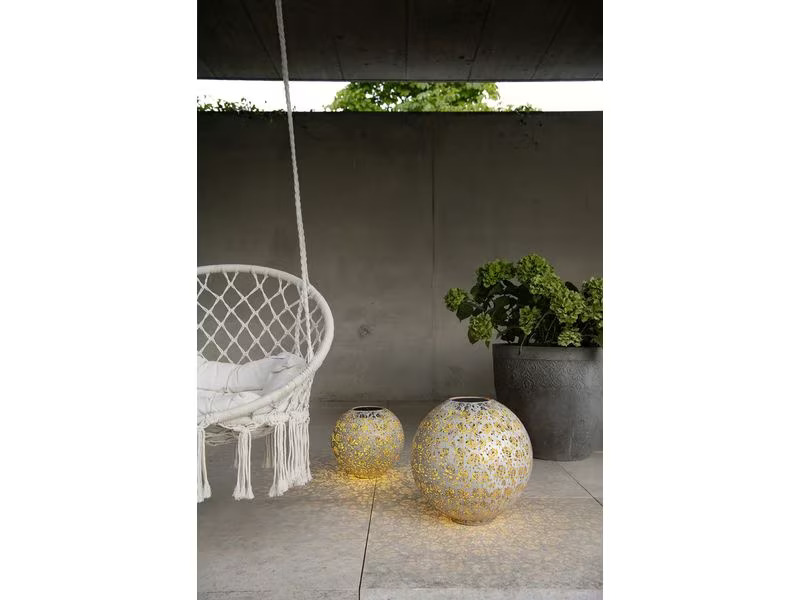 STT Windlicht Solar Antic Ball Baccara Ø 30 cm, White