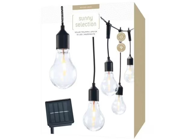 STT Lichterkette Solar Triumph 10, 270 cm, Schwarz
