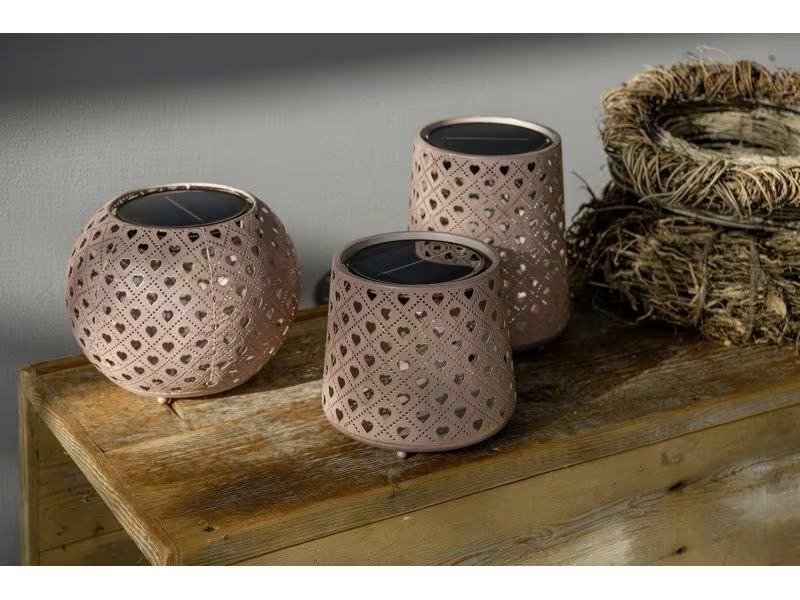 STT Windlicht Solar Antic Mini S Heart Lila