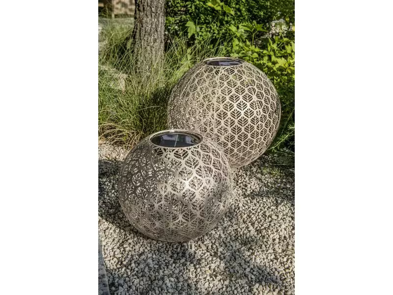STT Windlicht Solar Antic Ball Grafic Ø 40 cm, Hellbeige