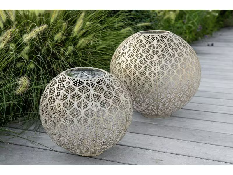 STT Windlicht Solar Antic Ball Grafic Ø 40 cm, Hellbeige