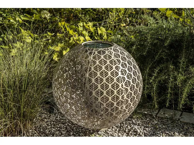 STT Windlicht Solar Antic Ball Grafic Ø 40 cm, Hellbeige