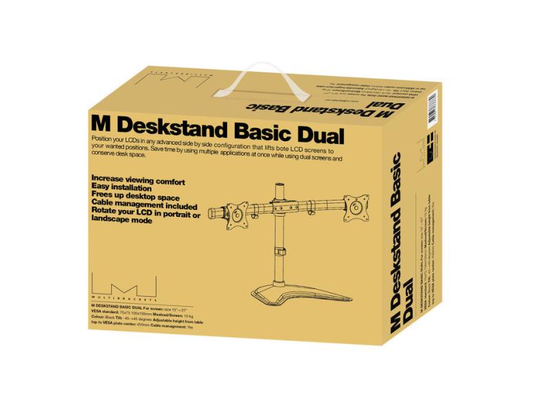 Multibrackets Tischständer Basic Dual bis 10 kg – Schwarz