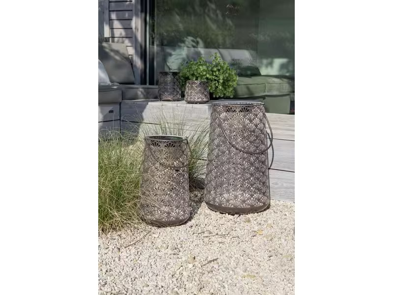 STT Laterne Solar Antic Santana, 32.5 cm, Anthrazit
