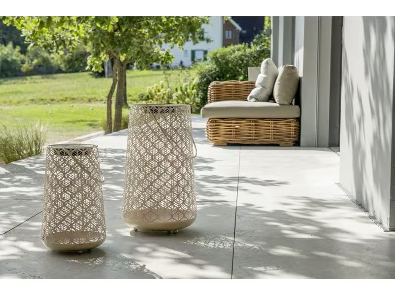 STT Laterne Solar Antic Grafic, 46 cm, Hellbeige