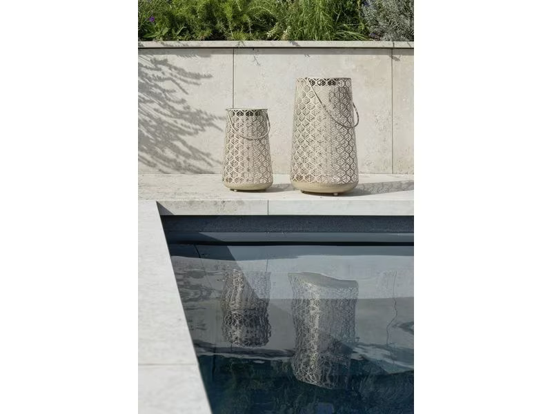 STT Laterne Solar Antic Grafic, 46 cm, Hellbeige