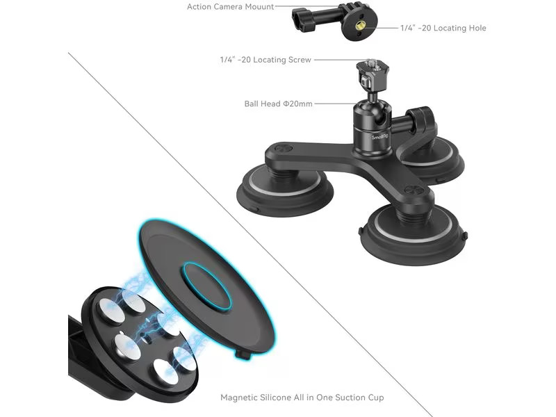 Smallrig Saugnapfhalterung Triple Magnetic