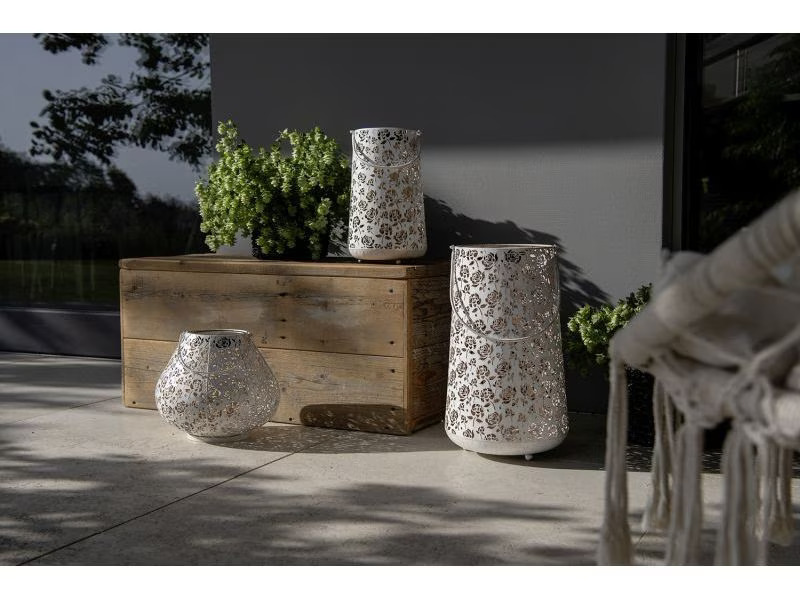 STT Laterne Solar Antic Baccara, 46 cm, White